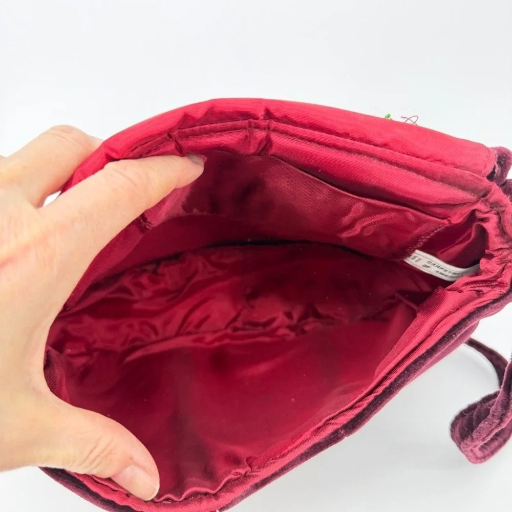 Carpetbags of American Velvet Shoulder‎ Bag Burgundy Evening Boho Gold Accent